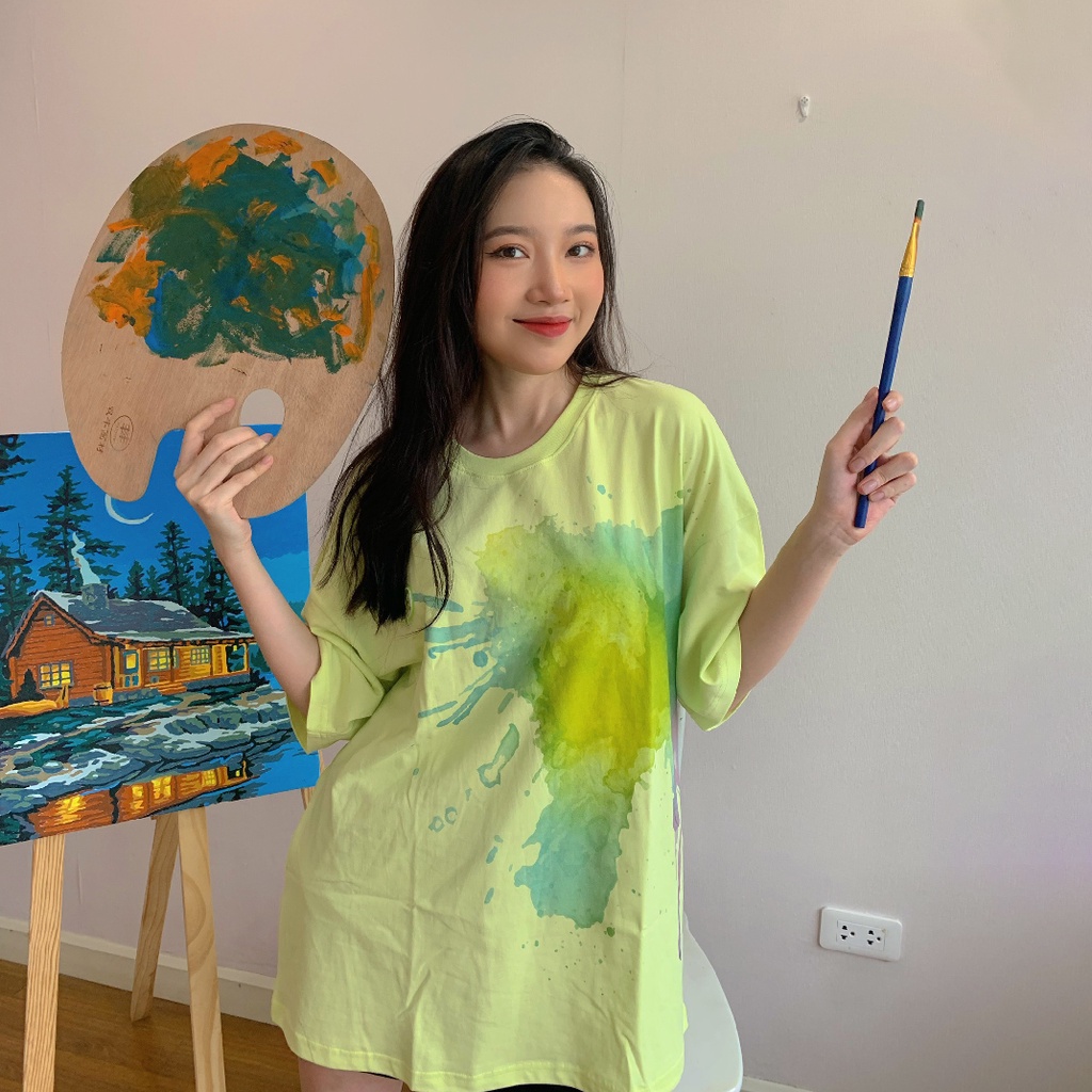 Áo Thun BOO Unisex Dáng Oversize 100%Cotton Loang Màu MF COOL Màu Sắc Hottrend