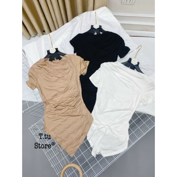 Áo nhún vạt đuôi cá tà trước dáng mới xinh