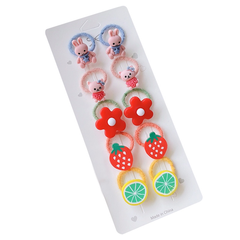 10 Dây cột tóc cao su họa tiết hoạt hình đáng yêu dành cho bé gái