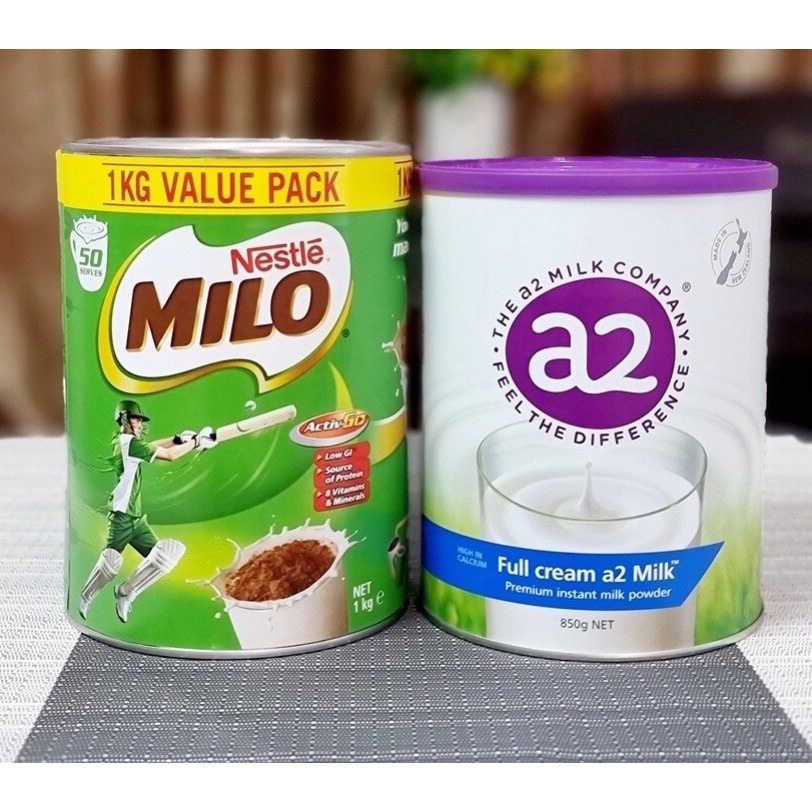 Sữa A2 - sữa tươi dạng bột nguyên kem, Milo úc