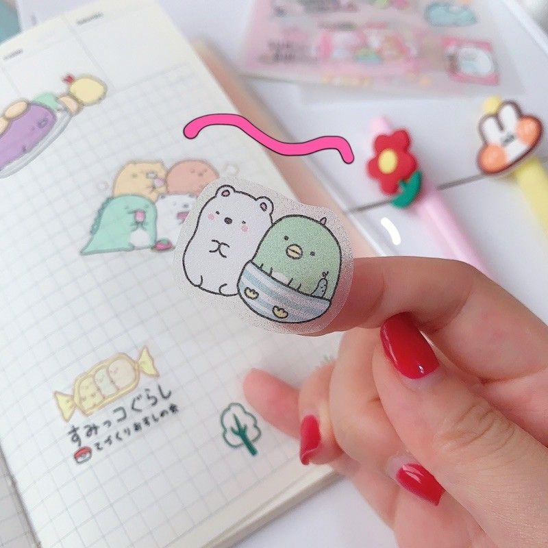 Set stiker nhũ 4 tấm cắt sẵn dán sổ