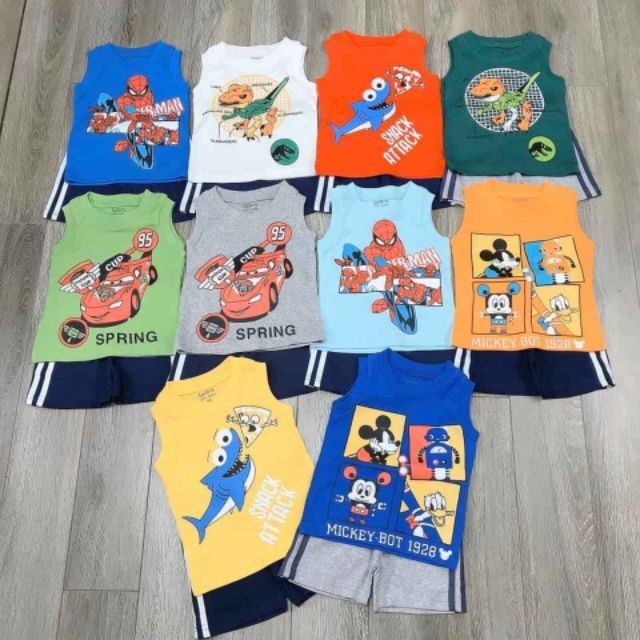 Bộ Carter ba lỗ xuất dư quần sọc thể thao