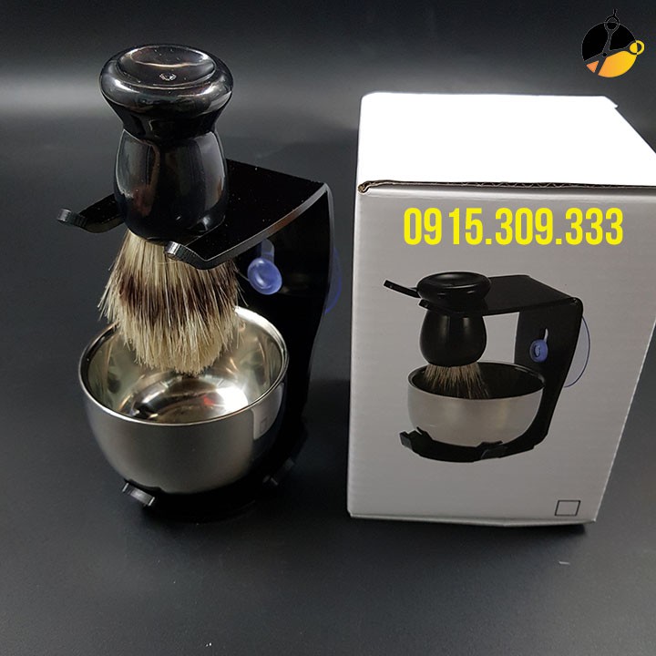 Bộ bát chổi đựng kem, bọt cạo râu CK08