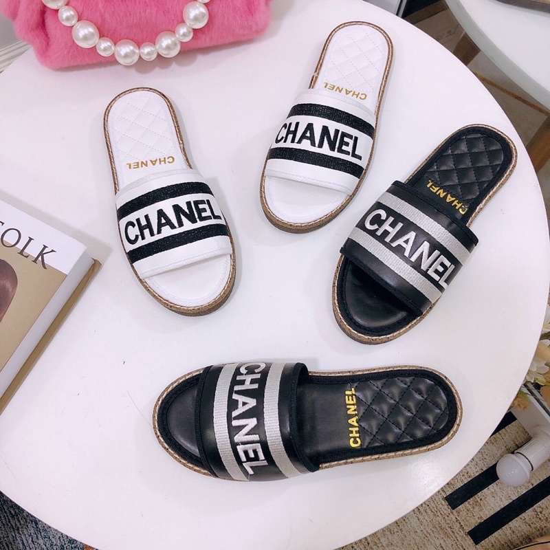 Dép nữ quai ngang CHANEL thời trang siêu sang,hàng bao chất êm đẹp