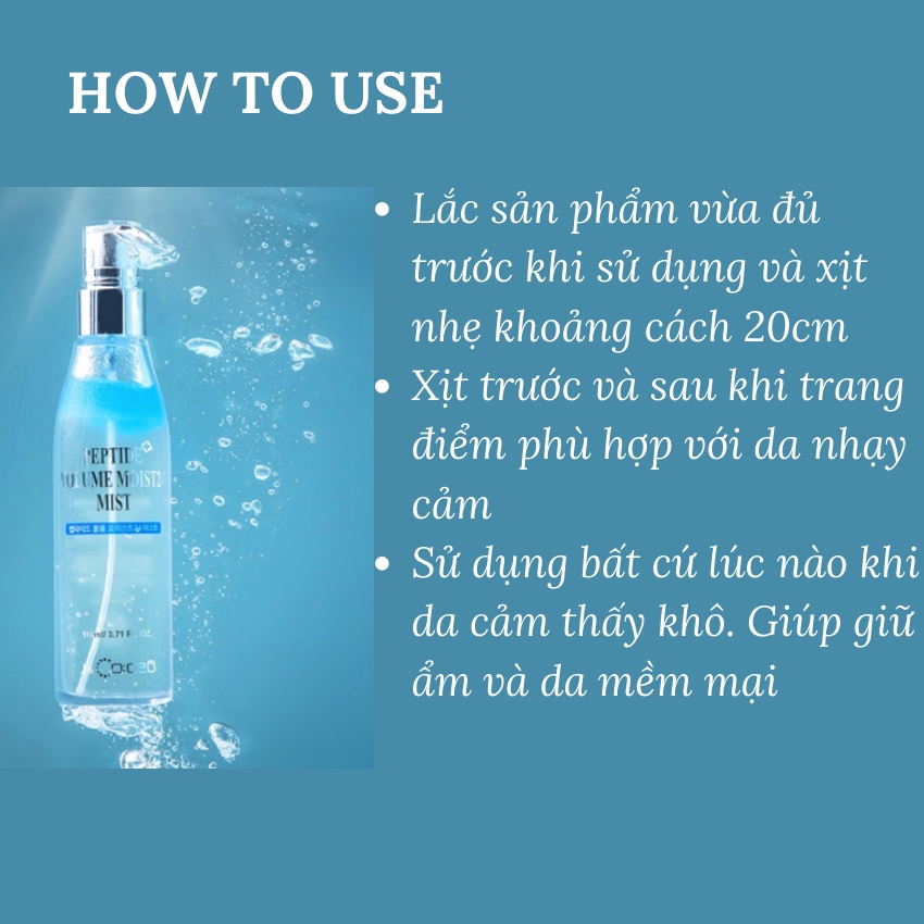 Xịt Khoáng Phun Sương Dưỡng Ẩm Dịu Da Chống Lão Hoa Dr.pepti Volume Moist Mist 55ml - KOBE YOUNG