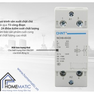 Khởi Động Từ 1 Pha CHINT NCH8 63A/220V