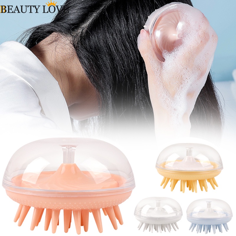 Bàn Chải Gội Đầu Bằng Silicone Hình Sứa Tròn Tiện Dụng
