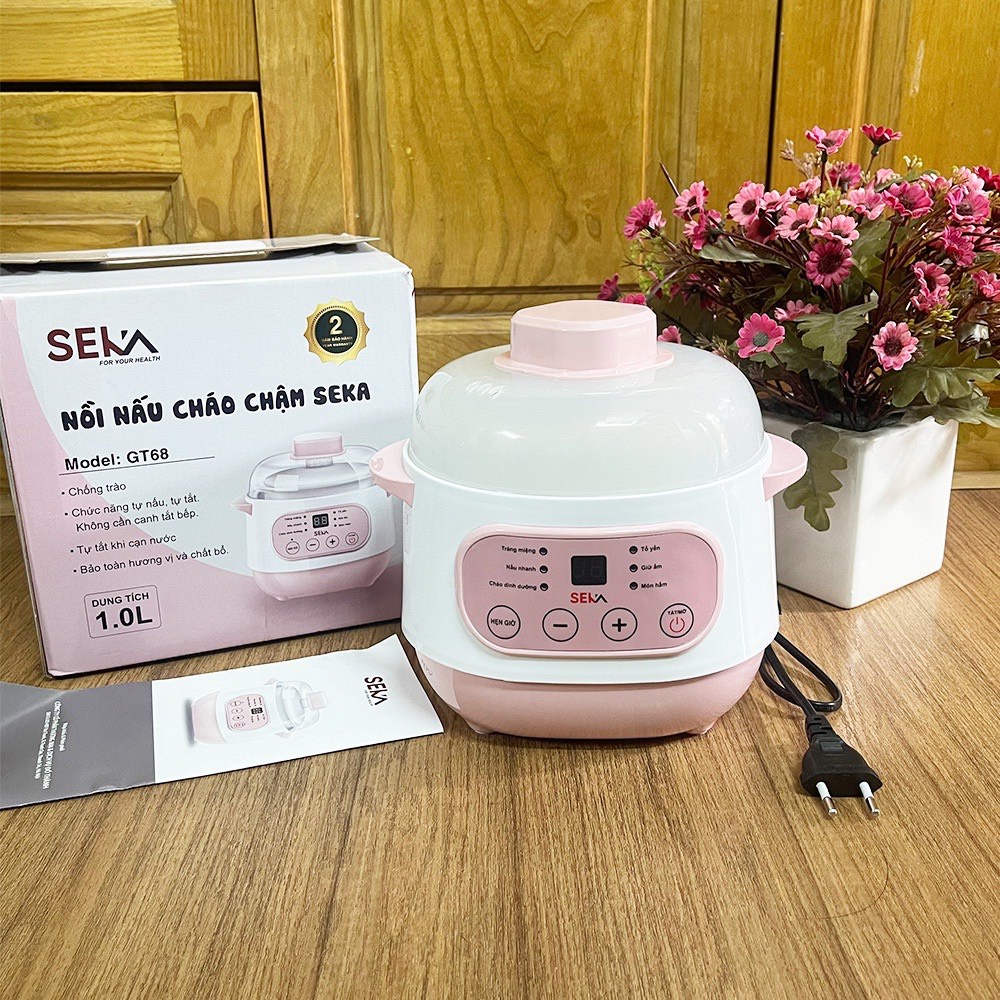 Nấu Cháo Chậm SEKA - Nồi Chưng Yến Cách Thủy Lõi Sứ Đa Năng - Nồi Hầm Cháo Chậm Cho Bé Hẹn Giờ