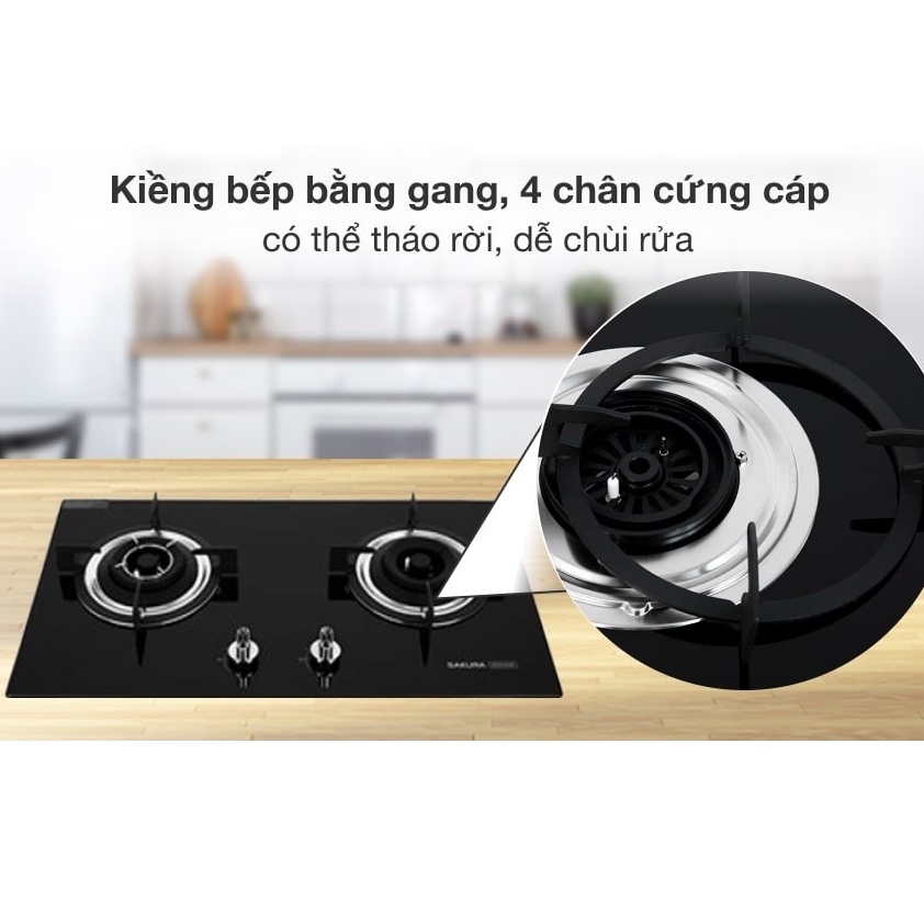 Bếp ga âm Sakura SG-2525GB-Chính hãng trưng bày+Tặng dây gas-bếp bền tốt tiết kiệm gas