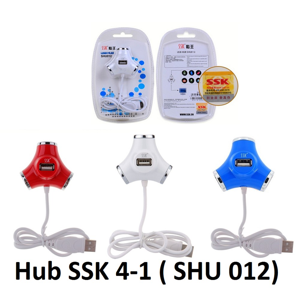 Hub USB bộ chia cổng USB từ 1 ra 4 cổng SSK SHU 012