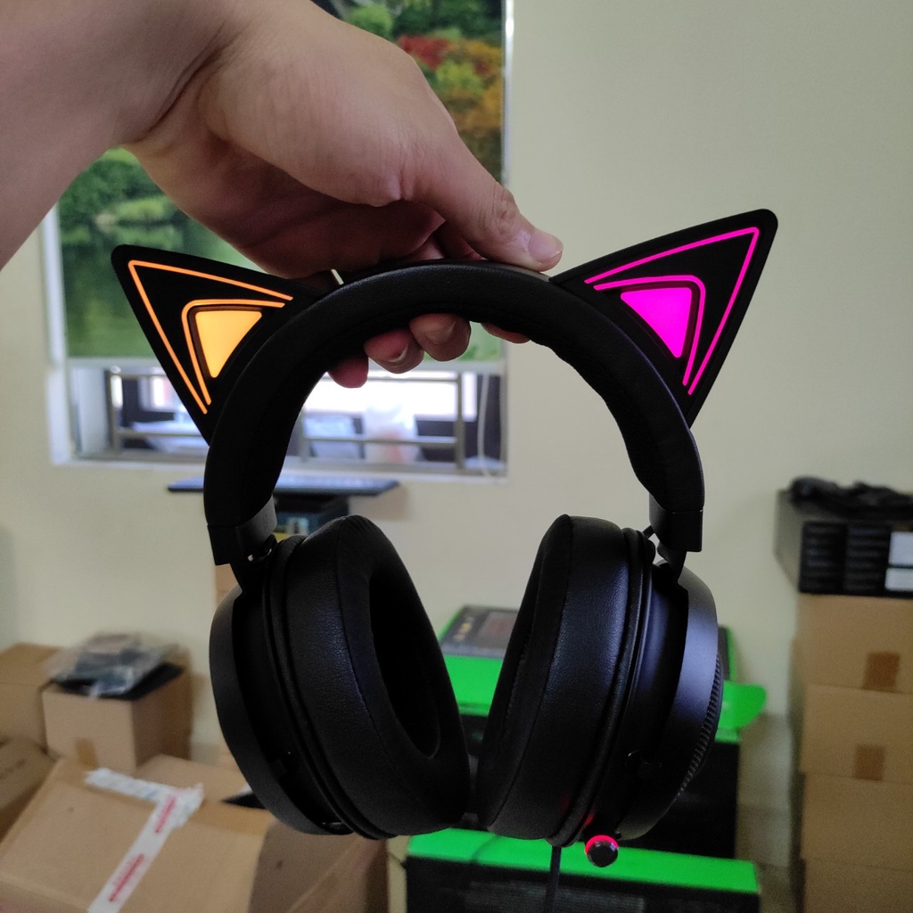 Tai nghe chụp tai Razer Kraken Kitty Black Chroma - Tai nghe chính hãng Razer Kitty dành cho con gái