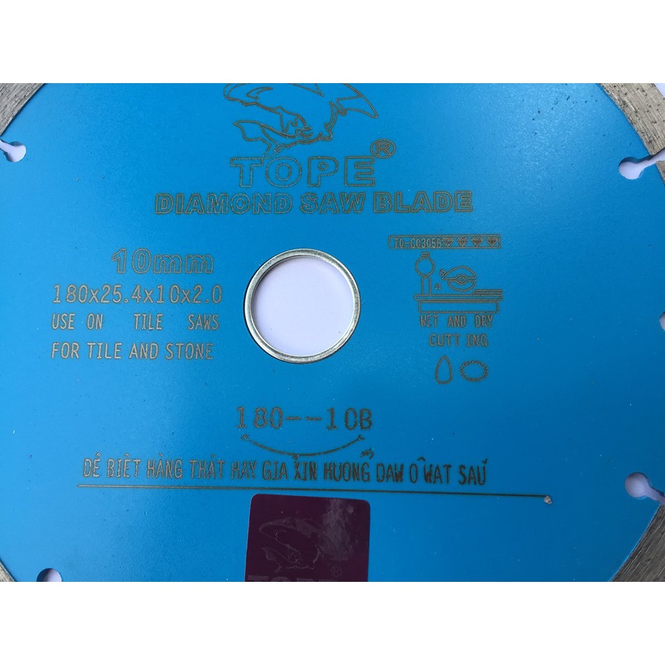 Lưỡi cắt gạch đá phi 180 răng liền  TOPE