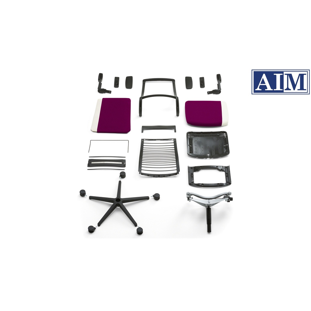 Ghế Công Thái Học Steelcase: THINK, Bảo hành 8 năm, Khung đen, Tựa lưng lưới, Ghế vải, Màu đen