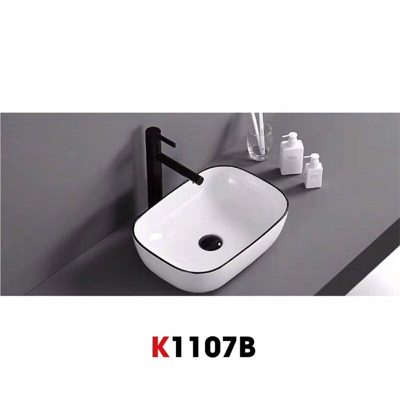 Chậu Lavabo K1107 viền đen