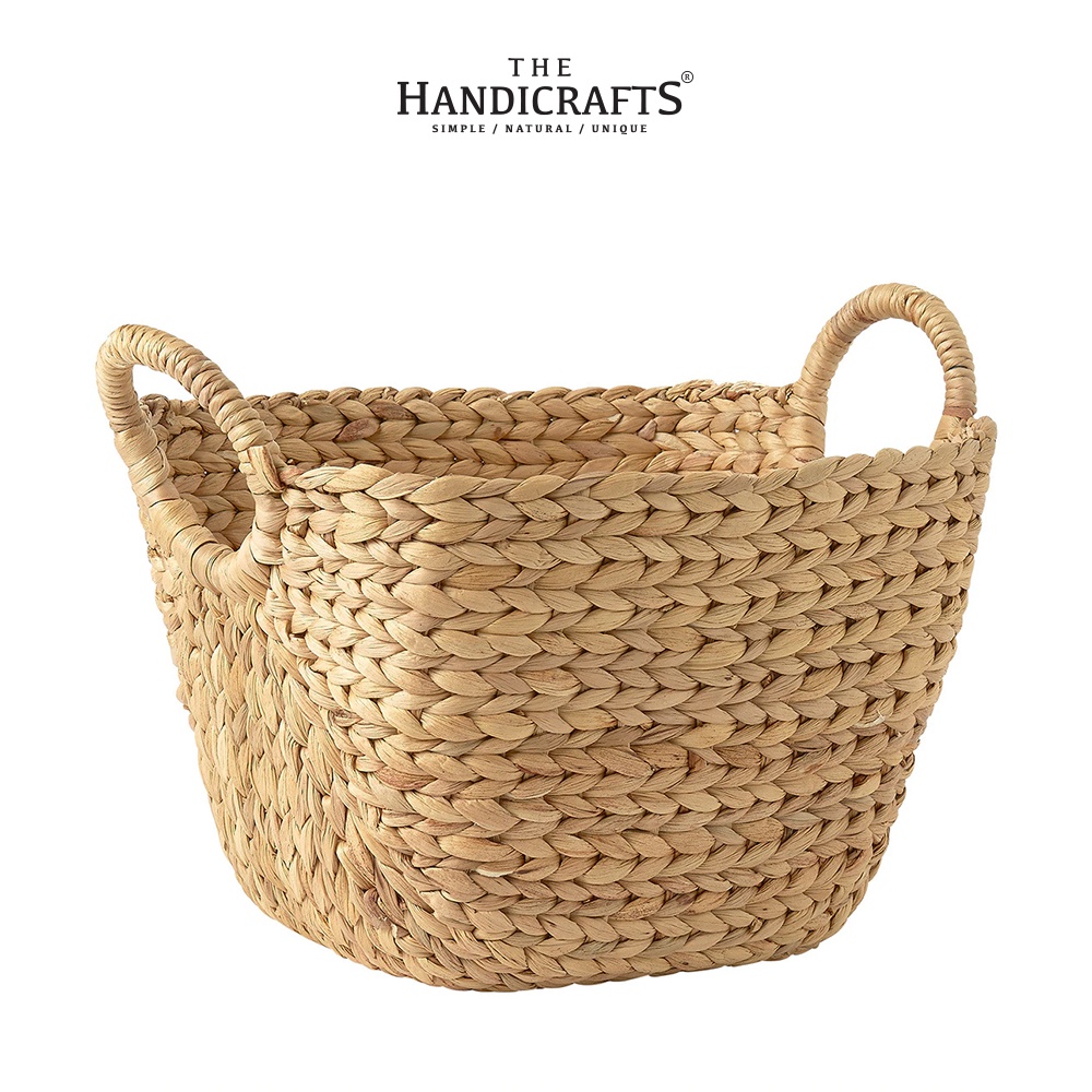 Giỏ bèo (Giỏ lục bình) có tay cầm Size 40x47xH50cm (Water hyacinth basket)