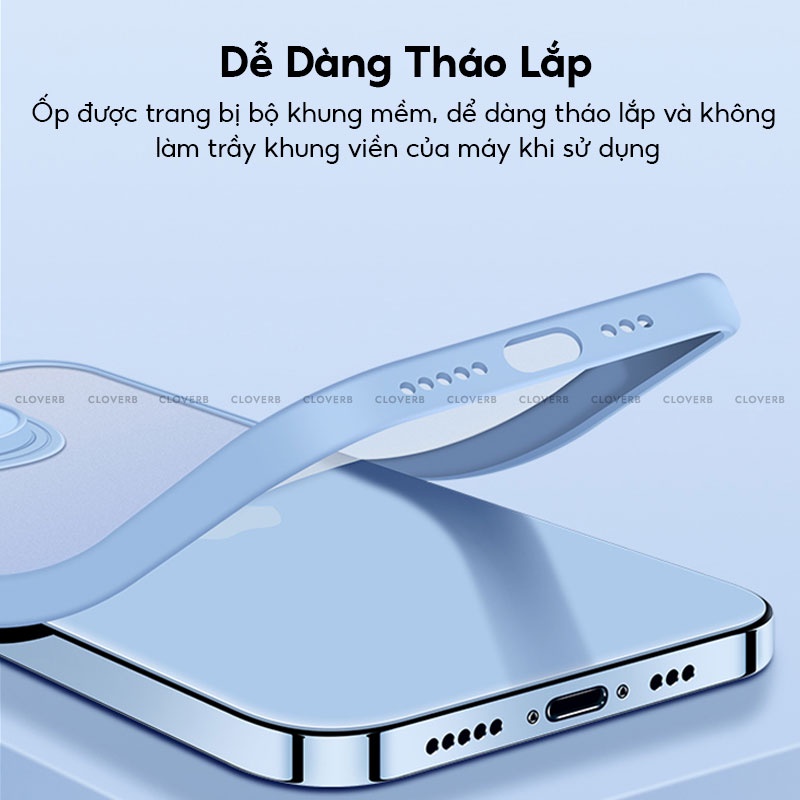 Ốp Lưng Nhám Chống Bám Vân Tay HENYOU Slim Case Cloverb Viền Màu Chống Trầy Xước Bảo Vệ Camera Cho iP 13 12 11 Pro Max
