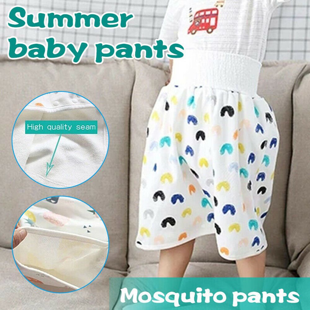 Quần chất liệu sợi cotton tre thoải mái chống thấm nước chống tè dầm dễ giặt sạch dùng mặc kèm tã/váy/quần đùi cho bé