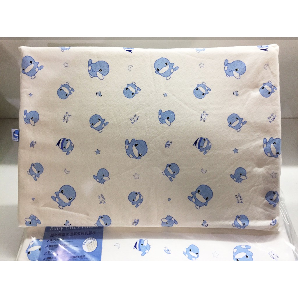 Gối cao su ku.ku duckbill chống ngạt thoáng khí cho bé Ku2046 (Size 33 x 48 x 2.5 cm)