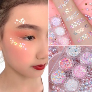 New# children's stage makeup bridal makeup face accessories eye makeup sequins eye shadow glue-free glitter gel cream sparkling 9/11tz