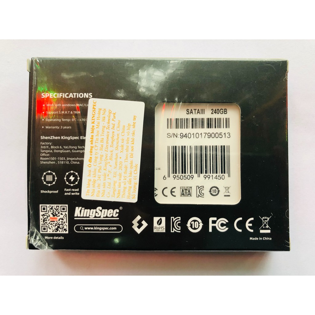 Ổ cứng SSD Kingspec 120G/240G Chính Hãng Bảo Hành 36 Tháng (Có sẵn cài đặt Windows 10) | BigBuy360 - bigbuy360.vn