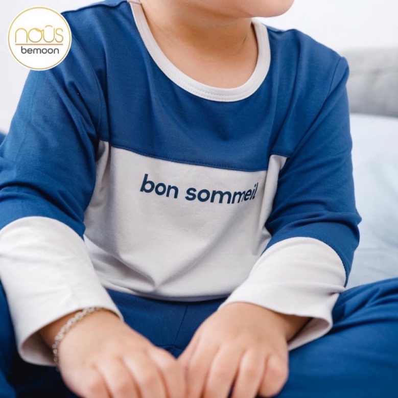 [Nous Kids] Bộ quần áo Nous dài tay bé trai Nu doux mỏng