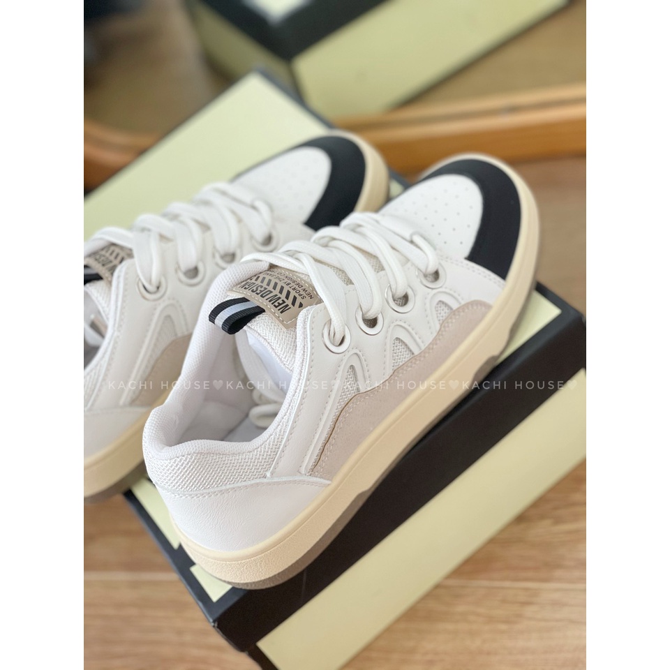 Giày thể thao sneaker nữ đế độn da phối lưới mẫu A26 – Kachi House