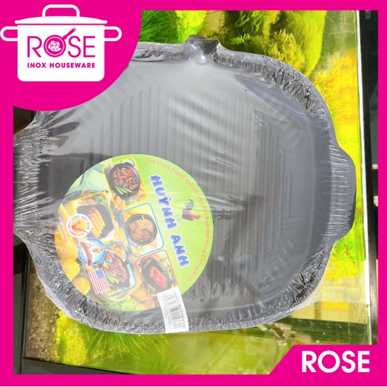 Chảo Nướng Chống Dính Huỳnh Anh Kiểu Dáng Hàn Quốc Có Rãnh Thoát Dầu Tiện Ích