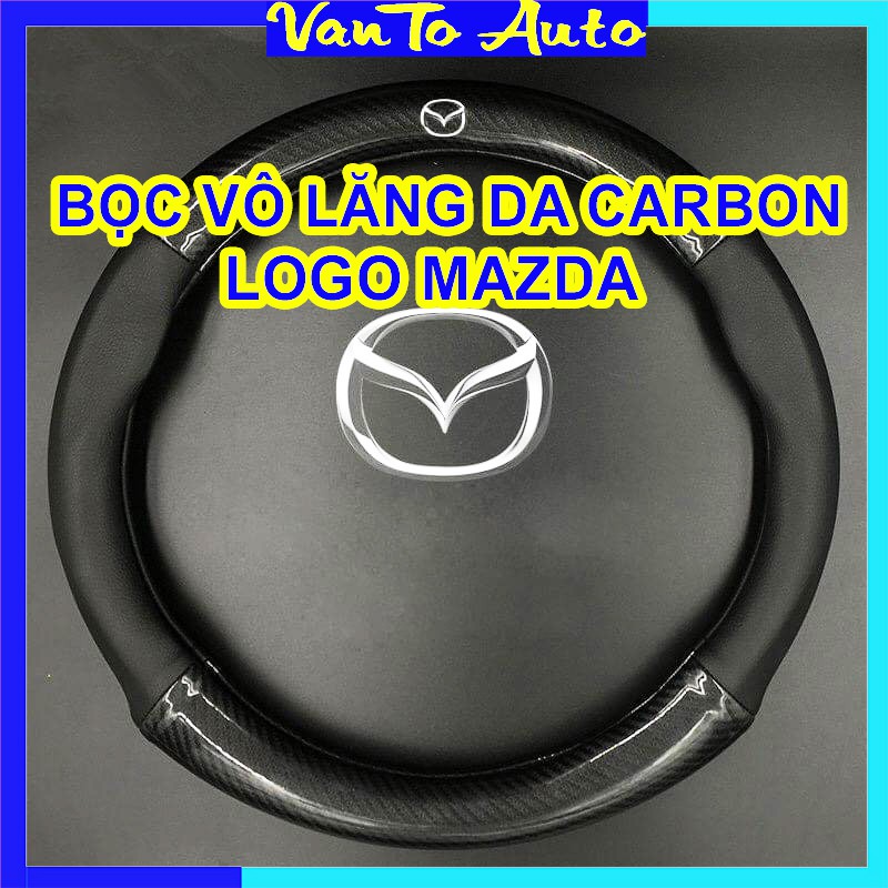 ⚡Video Thật⚡ Bọc Vô Lăng Carbon - Bọc Vô Lăng Cacbon Logo Mazda Cao Cấp