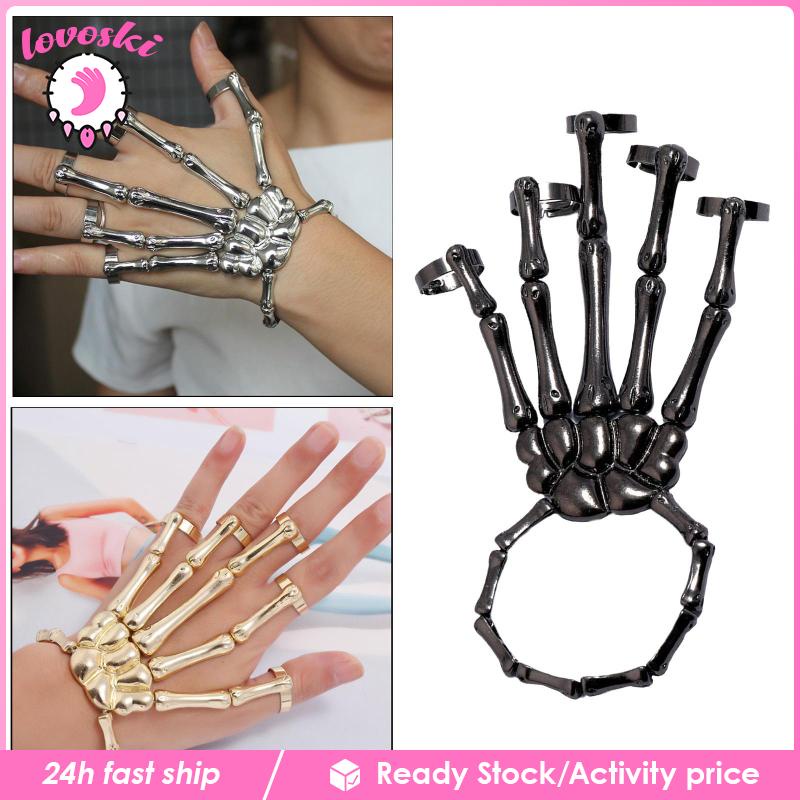 Vòng Đeo Tay Kèm Nhẫn Hình Bộ Xương Độc Đáo
