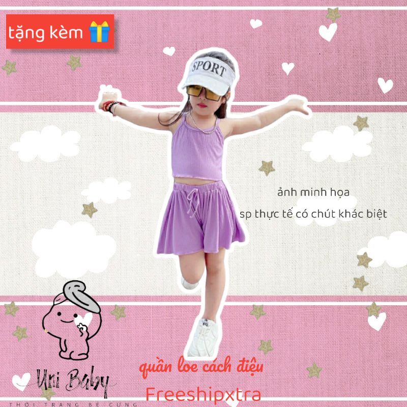 [Bé 7-30kg] Bộ hai dây bé gái minkymom thun lạnh cho bé gái Unibaby - BHD4