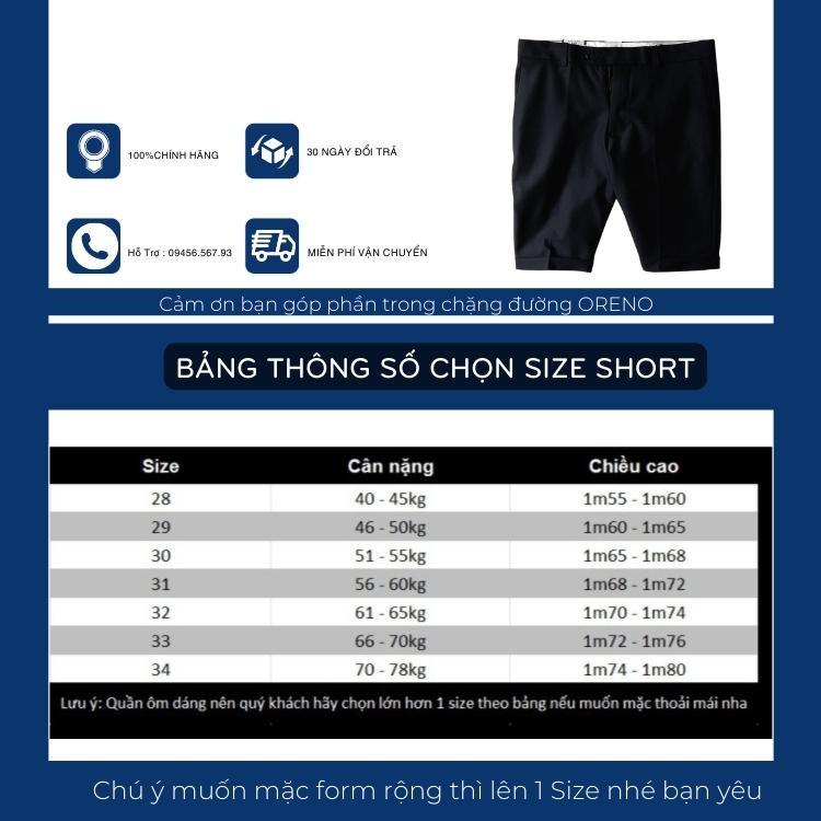Quần short nam ORENO tây âu vải chống nhăn chống xù Quần tây nam ngắn dáng ôm Hàn Quốc trẻ trung