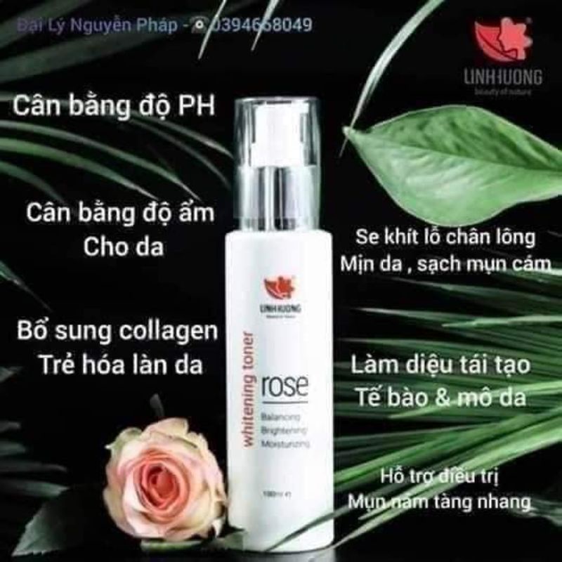 Nước hoa hồng Whitening toner rose Linh Hương 100ml