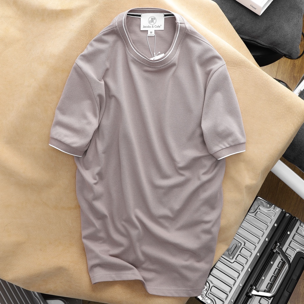 Áo thun Polo nam cổ tròn phối bo cổ sọc, vải cotton cao cấp, thoáng mát, chống nhăn, form chuẩn đẹp 