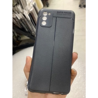 Ốp Samsung A03S dẻo đen vân kiểu da thời trang