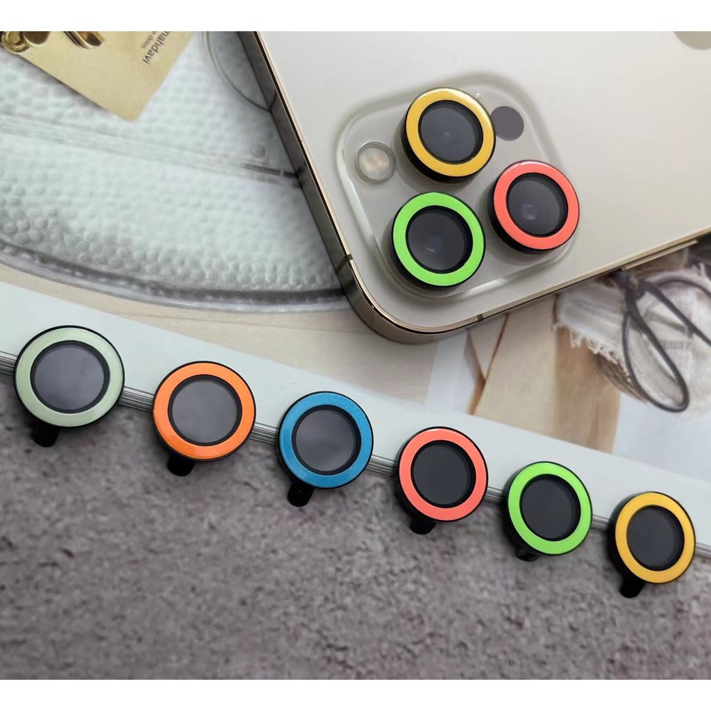 Kính Cường Lực Bảo Vệ Camera Mạnh Mẽ Màu Dạ Quang Dành Cho Iphone 12 Pro Max 11 Pro Max 12 Mini
