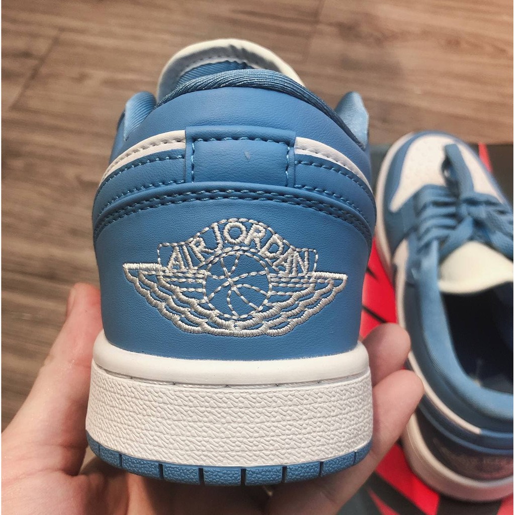 Giày thể thao Jordan 1 xanh dương thấp hàng 1:1 [BIG SALE + FULL BOX +PHỤ KIỆN] Da thật- mềm - bo viền- full size nam nữ