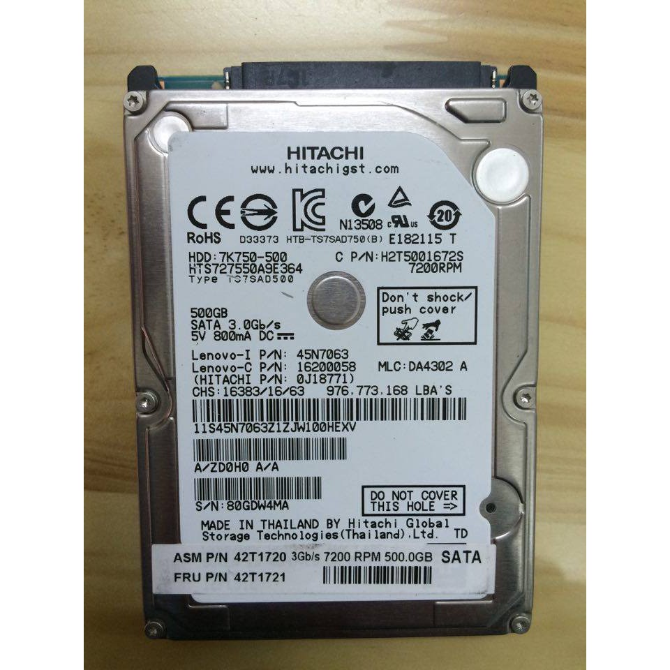 HDD LAPTOP 500G 7200 vòng