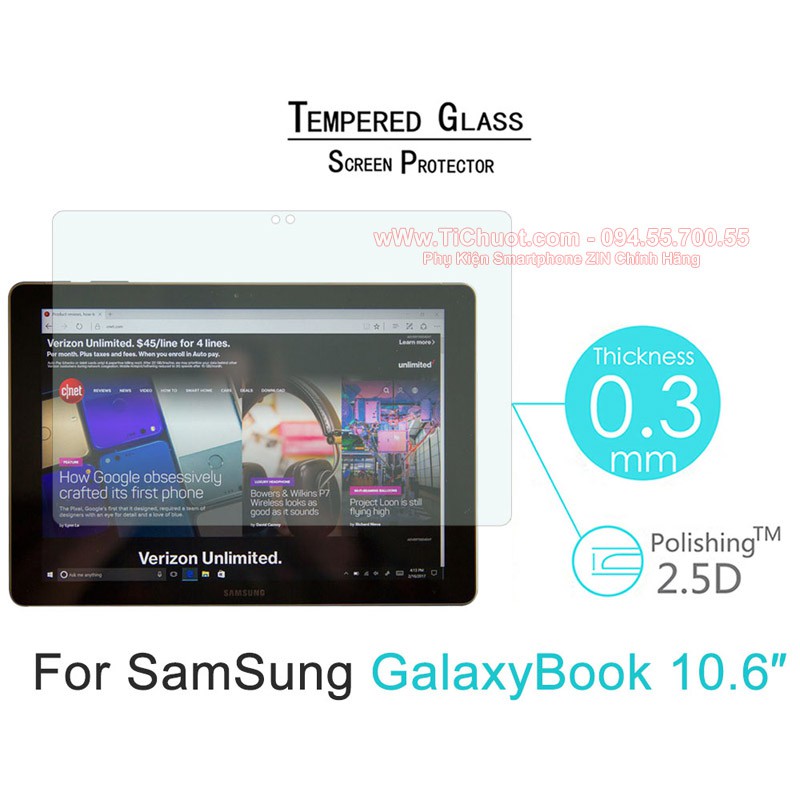 Kính Cường Lực Samsung Galaxy Book 10.6" (9H-0.26mm)