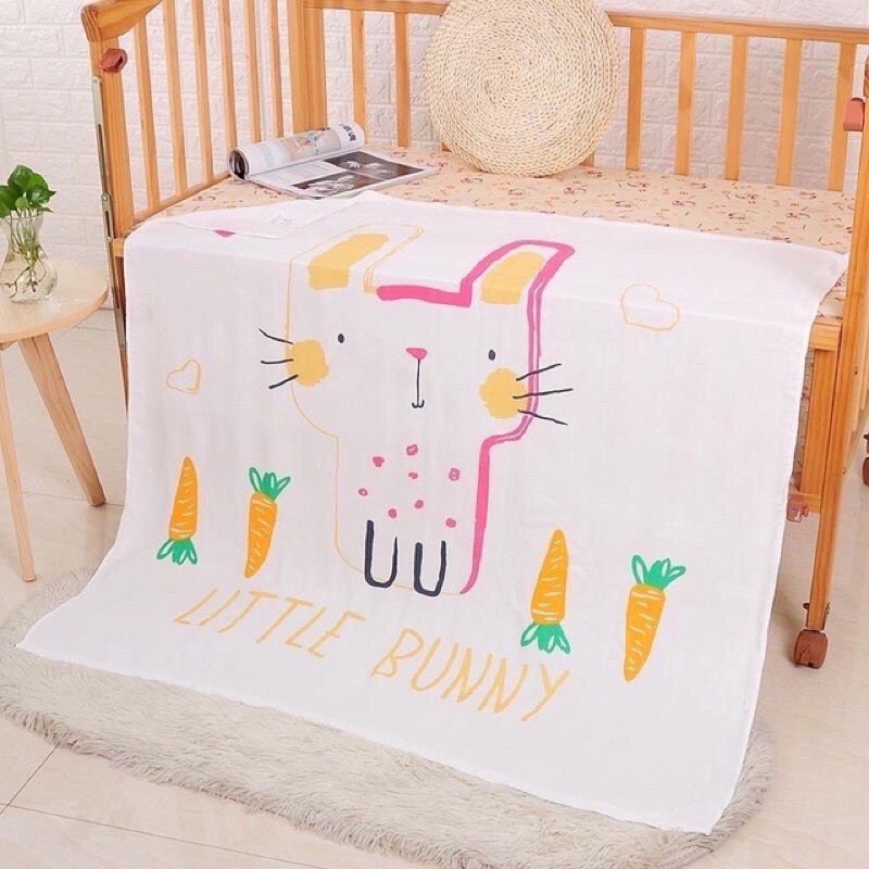 Chăn cho bé, Chăn Lụa Cotton Aden Siêu Mềm Mát kích thướt 110 * 110 cm