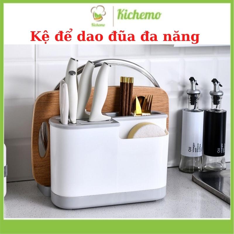 Kệ đựng dao đũa muỗng thớt nhựa Giá để dao thớt đa năng có khay hứng nước thông minh M02