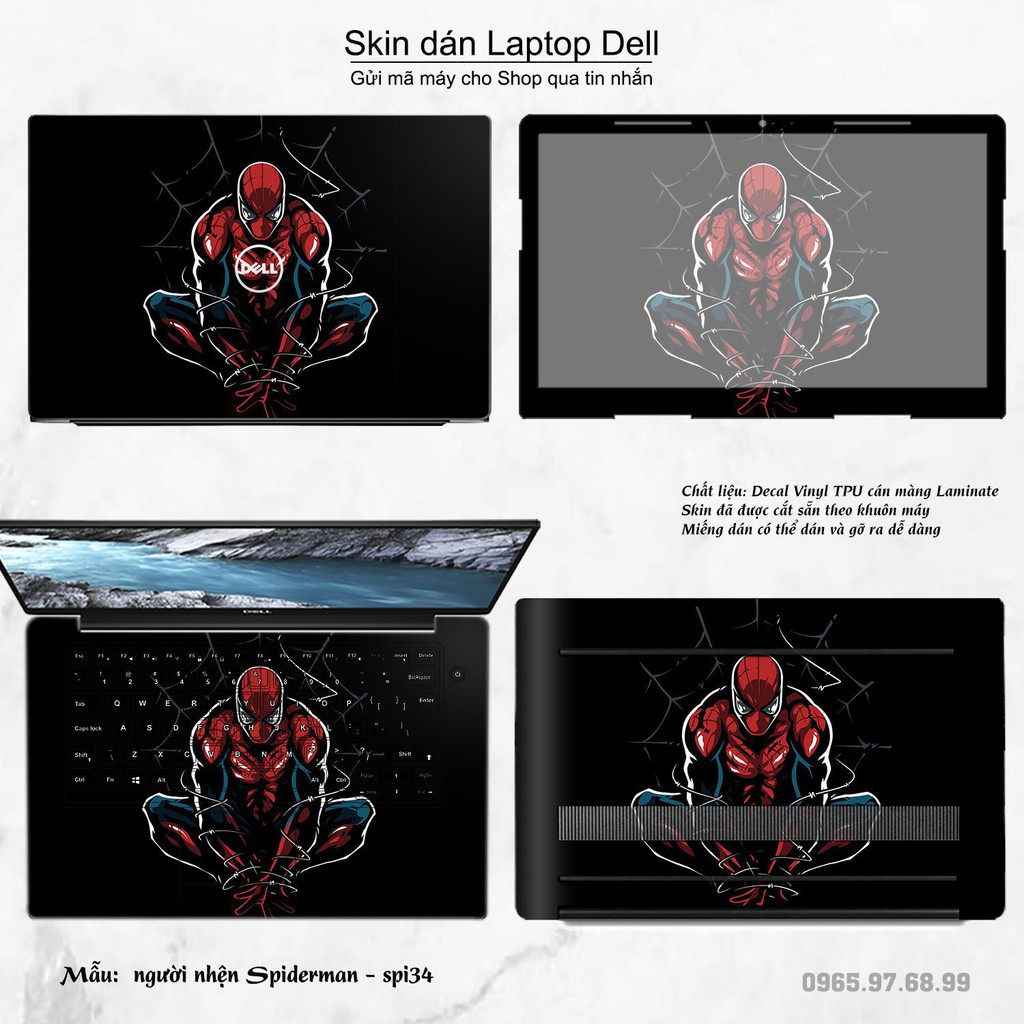 Skin dán Laptop Dell in hình người nhện Spiderman nhiều mẫu 2 (inbox mã máy cho Shop)