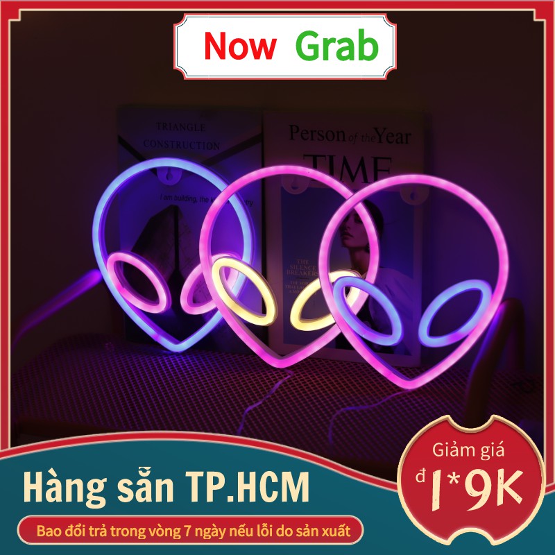 【TẶNG MÓC TREO】Đèn Led Neon Hình Người Ngoài Hành Tinh Trang Trí DECOR Phòng Ngủ MOXI.