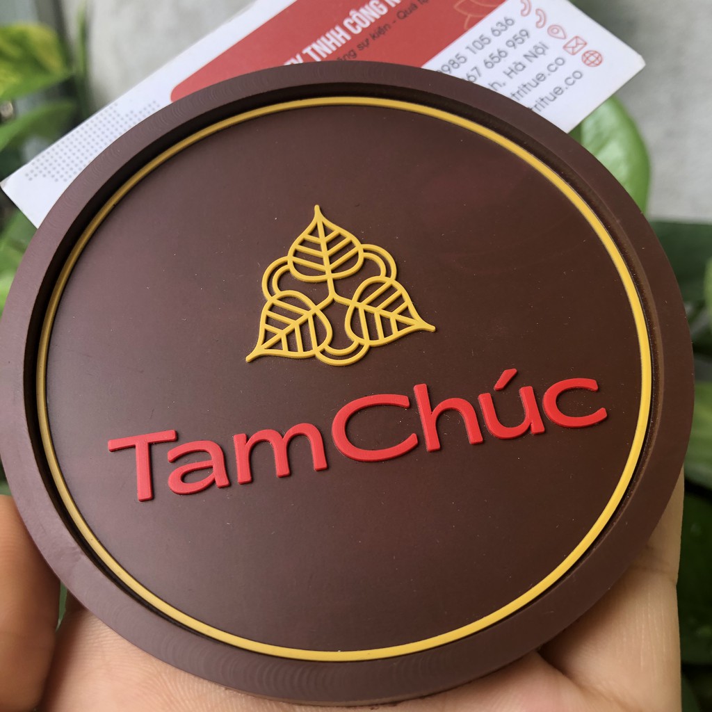 Sản xuất 2000 chiếc lót cốc cao su cho chùa Tam Chúc - Đúc đế lót cốc cao su theo logo của khách hàng.