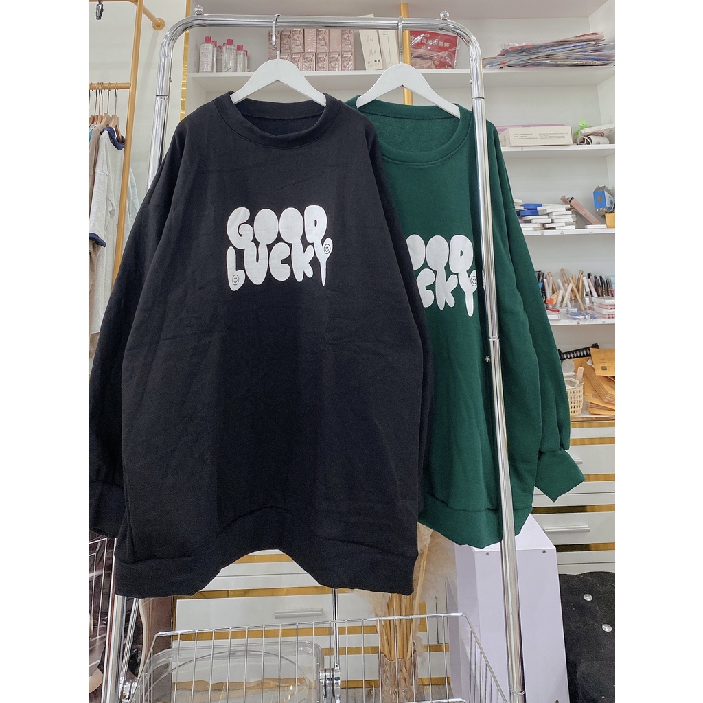 Áo Sweater Cổ Tròn Chữ Good Dáng Rộng NAm Nữ Chất Nỉ Mịn Unisex Uzzlang Tay Bồng