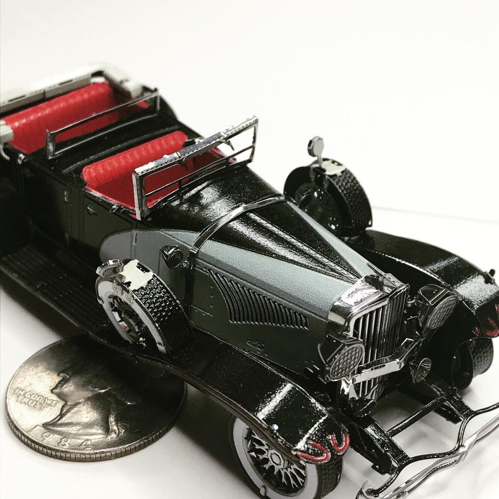 Mô hình 3D kim loại lắp ráp siêu xe sang Duesenberg Model J 1935, Mô hình lắp ráp 3D thép không gỉ cao cấp- Chưa Lắp