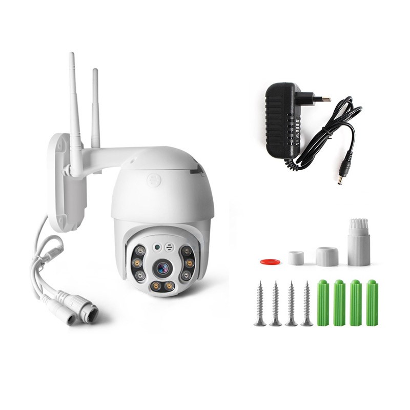 Camera IP Wifi Ngoài trời Yoosee GW-D08s PTZ 2 Râu FullHD 1080P 4 LED trợ sáng, 4 LED hồng ngoại, xoay 355° (Trắng)
