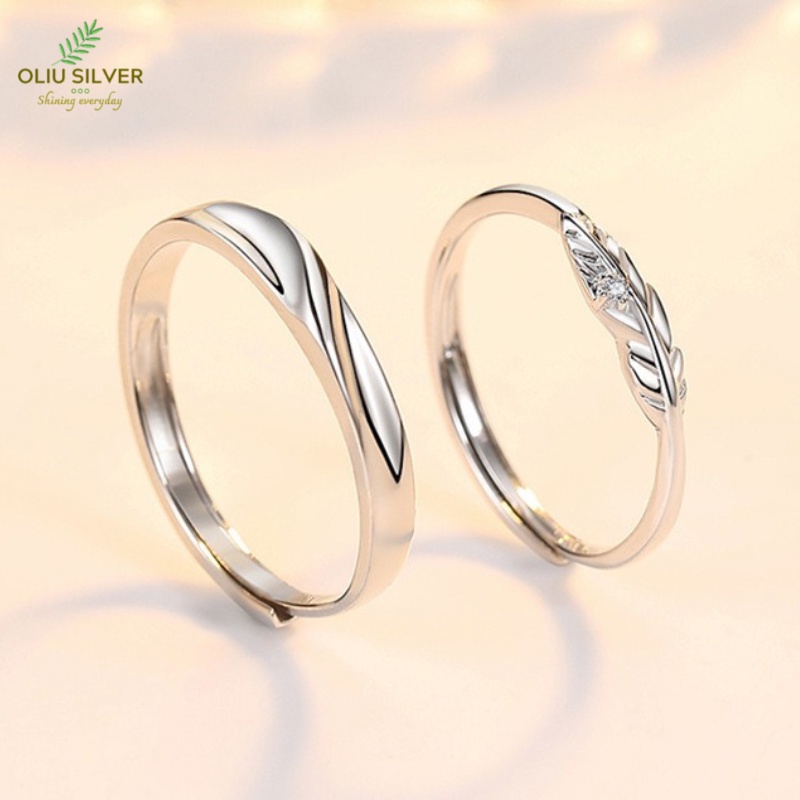 Nhẫn Đôi Bạc S925 Lông Vũ Cupid's Feather Free Size  | Nhẫn Cặp Bạc Điều Chỉnh Được