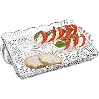 Khay pha lê cao cấp godinger dublin serving tray - hàng chính hãng