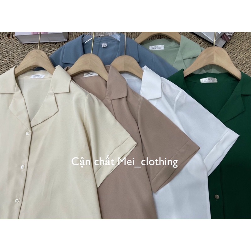 [Ảnh thật/video] Áo sơmi CỔ VEST cộc tay 6 màu style báic