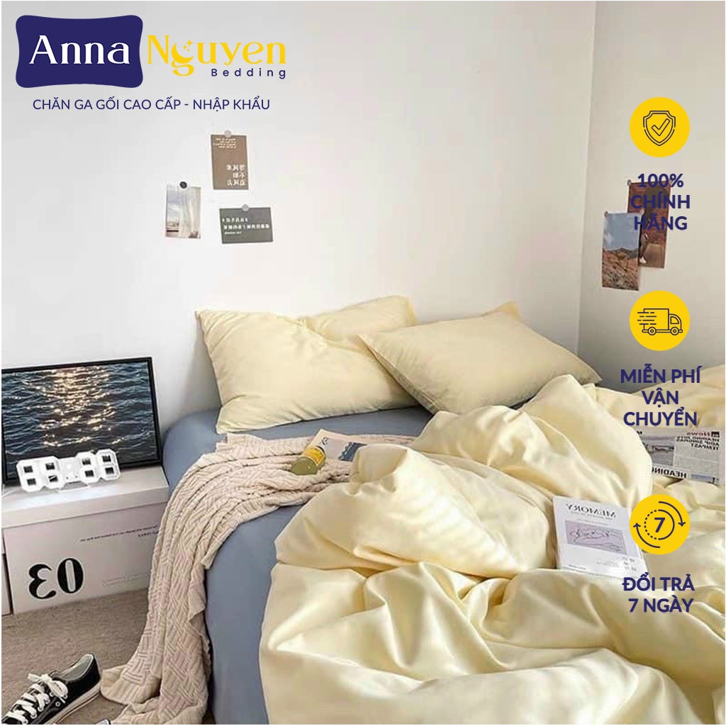 Bộ Chăn Ga Gối Đệm Cotton Tici Drap Giường Cotton Cao Cấp Mang Phong Cách Hàn Quốc Bo Chun Drap - Anna Nguyen Bedding